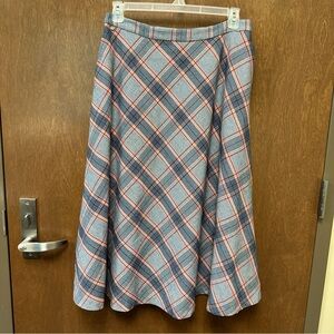 Biltmore plaid wool midi length skirt - women’s 10